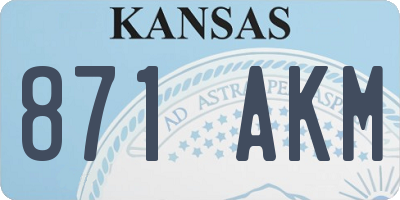 KS license plate 871AKM