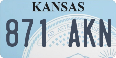 KS license plate 871AKN
