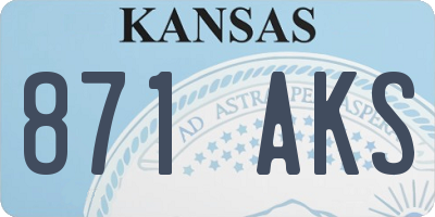 KS license plate 871AKS