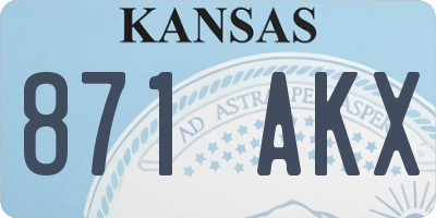 KS license plate 871AKX