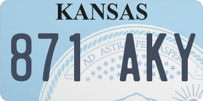 KS license plate 871AKY