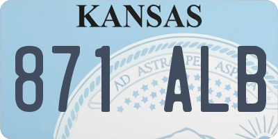 KS license plate 871ALB