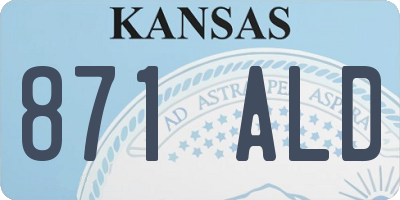 KS license plate 871ALD