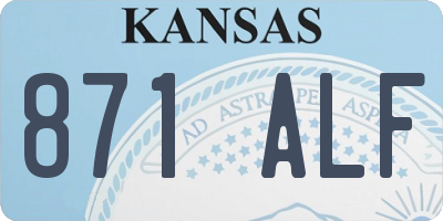 KS license plate 871ALF