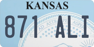 KS license plate 871ALI
