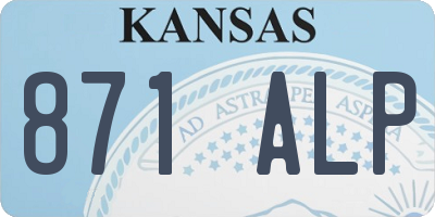KS license plate 871ALP