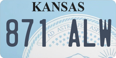 KS license plate 871ALW