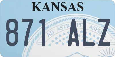 KS license plate 871ALZ