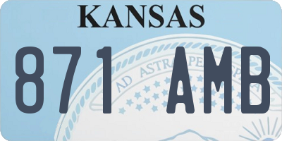 KS license plate 871AMB