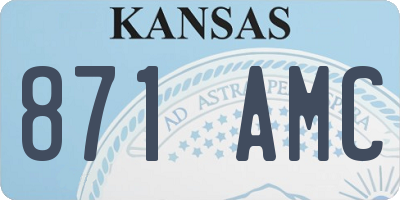 KS license plate 871AMC