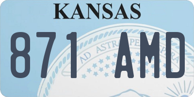 KS license plate 871AMD