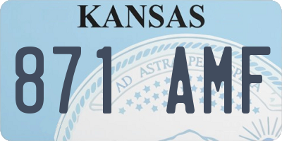 KS license plate 871AMF