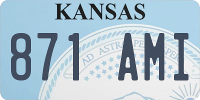 KS license plate 871AMI