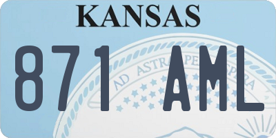 KS license plate 871AML