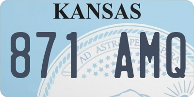 KS license plate 871AMQ