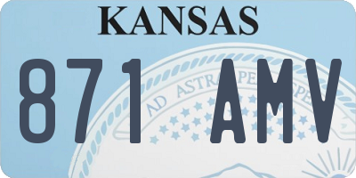 KS license plate 871AMV