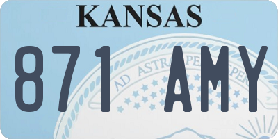 KS license plate 871AMY