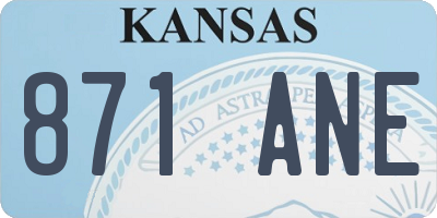 KS license plate 871ANE