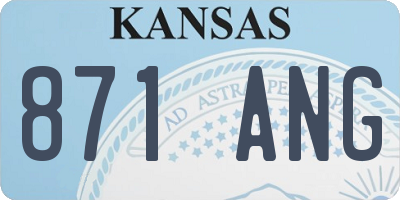KS license plate 871ANG