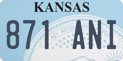 KS license plate 871ANI