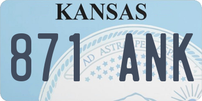 KS license plate 871ANK