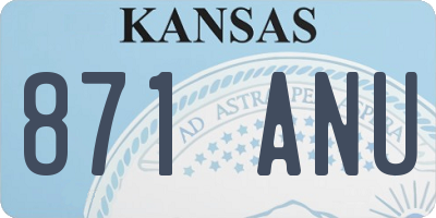 KS license plate 871ANU