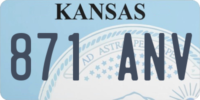 KS license plate 871ANV