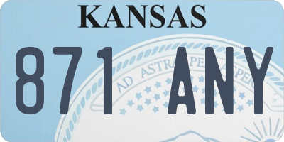 KS license plate 871ANY