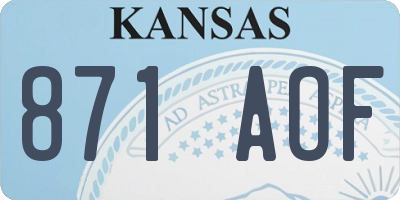 KS license plate 871AOF