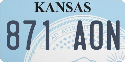 KS license plate 871AON