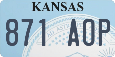 KS license plate 871AOP