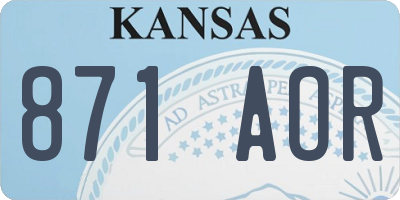 KS license plate 871AOR