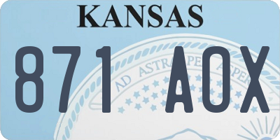 KS license plate 871AOX