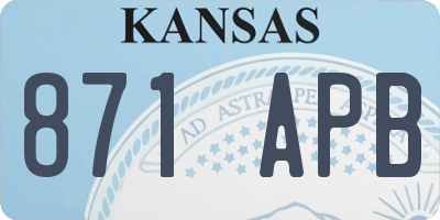 KS license plate 871APB