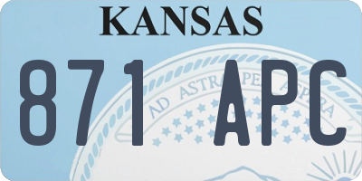 KS license plate 871APC