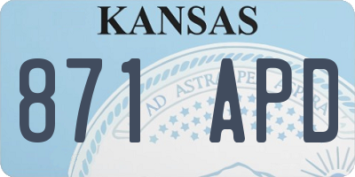 KS license plate 871APD