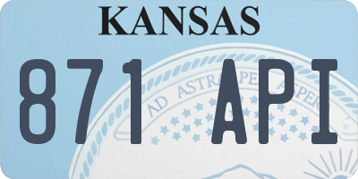 KS license plate 871API