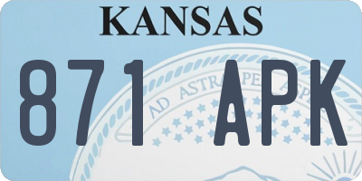 KS license plate 871APK