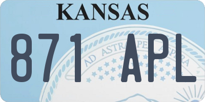 KS license plate 871APL