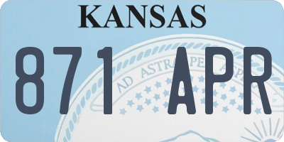 KS license plate 871APR