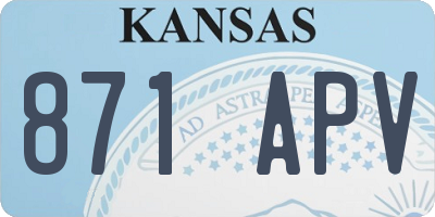 KS license plate 871APV