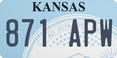 KS license plate 871APW