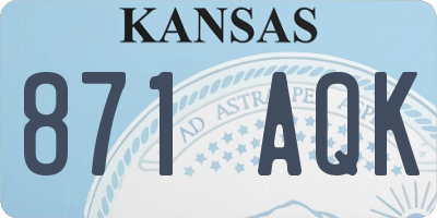 KS license plate 871AQK