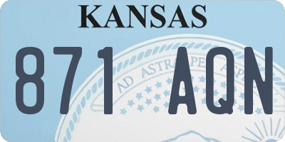KS license plate 871AQN