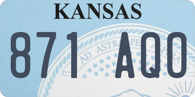 KS license plate 871AQO