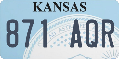 KS license plate 871AQR