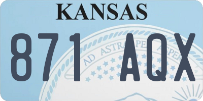 KS license plate 871AQX