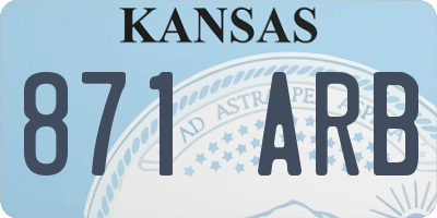 KS license plate 871ARB