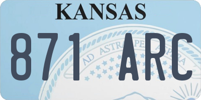 KS license plate 871ARC