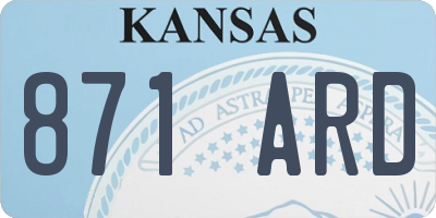KS license plate 871ARD